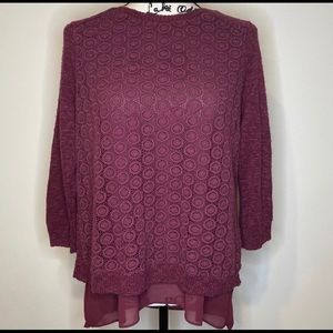 Lucky Brand Fly Away Lace Sweater Size M